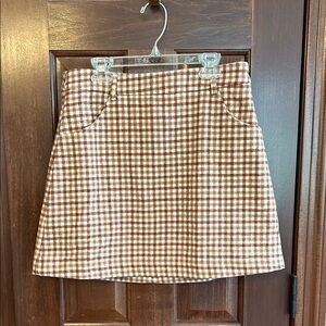 Brown Checkered Women's Skirt